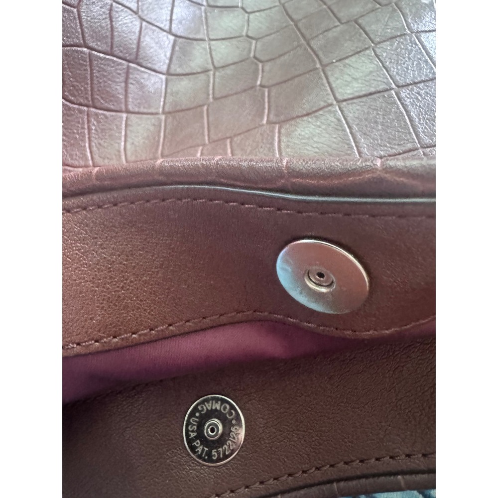 Coach F26122 Brown Croc Embossed Leather Hobo Shoulder Bag Tassel EUC - Picture 16 of 16